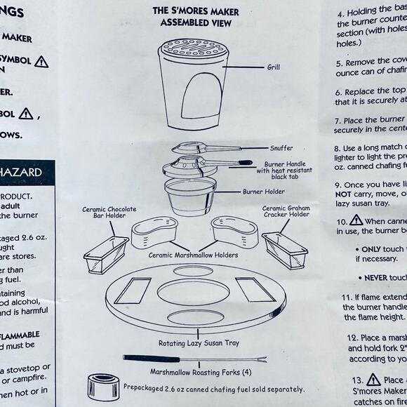 NEW Casa Moda. S'mores Maker Indoor Outdoor Smores Set Marshmallow Roaster - Picture 7 of 7